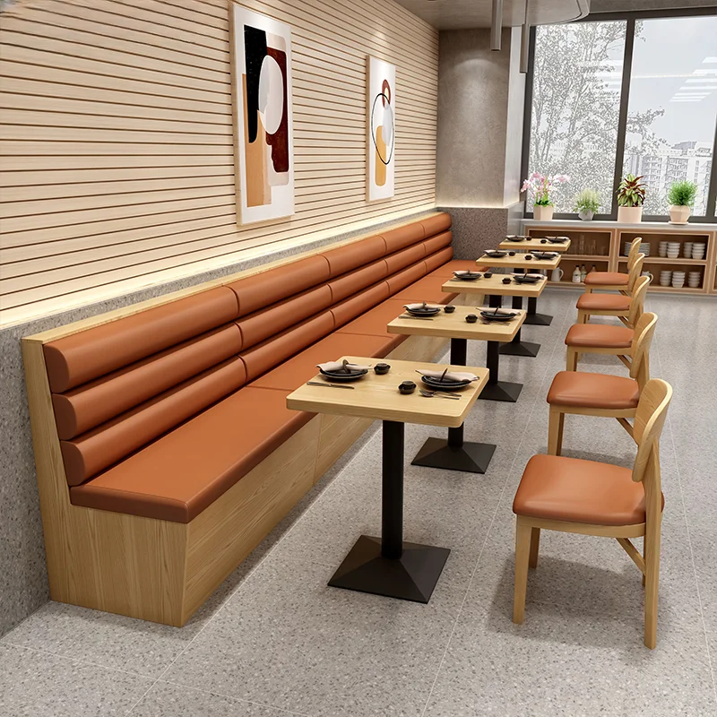 New Arrival Restaurant Cafe Booth Sofa Fast Food Booth Seating Wooden Table And Chair Set Dining Table