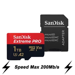 SanDisk Extreme PRO Micro SD Card 128GB 64GB 32GB 512GB 256G 400G Micro SD 1TB Flash Memory Card SD U3 4K V30 Microsd TF Cards