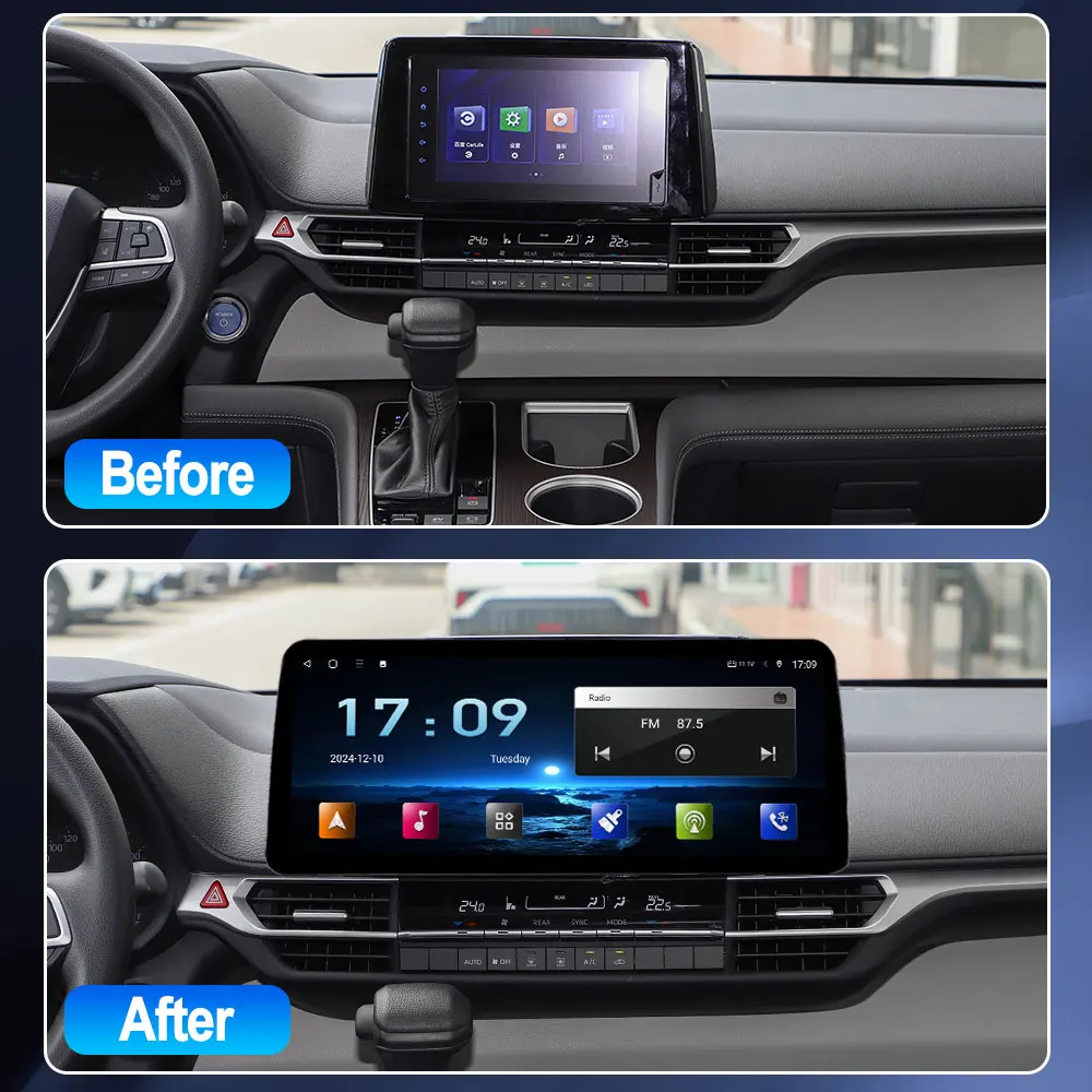 Android 13 Car Radio For Toyota Sienna 2011-2024 Ultra-thin Screen Carplay Auto Multimedia Stereo 360Camera Navi GPS Intelligent