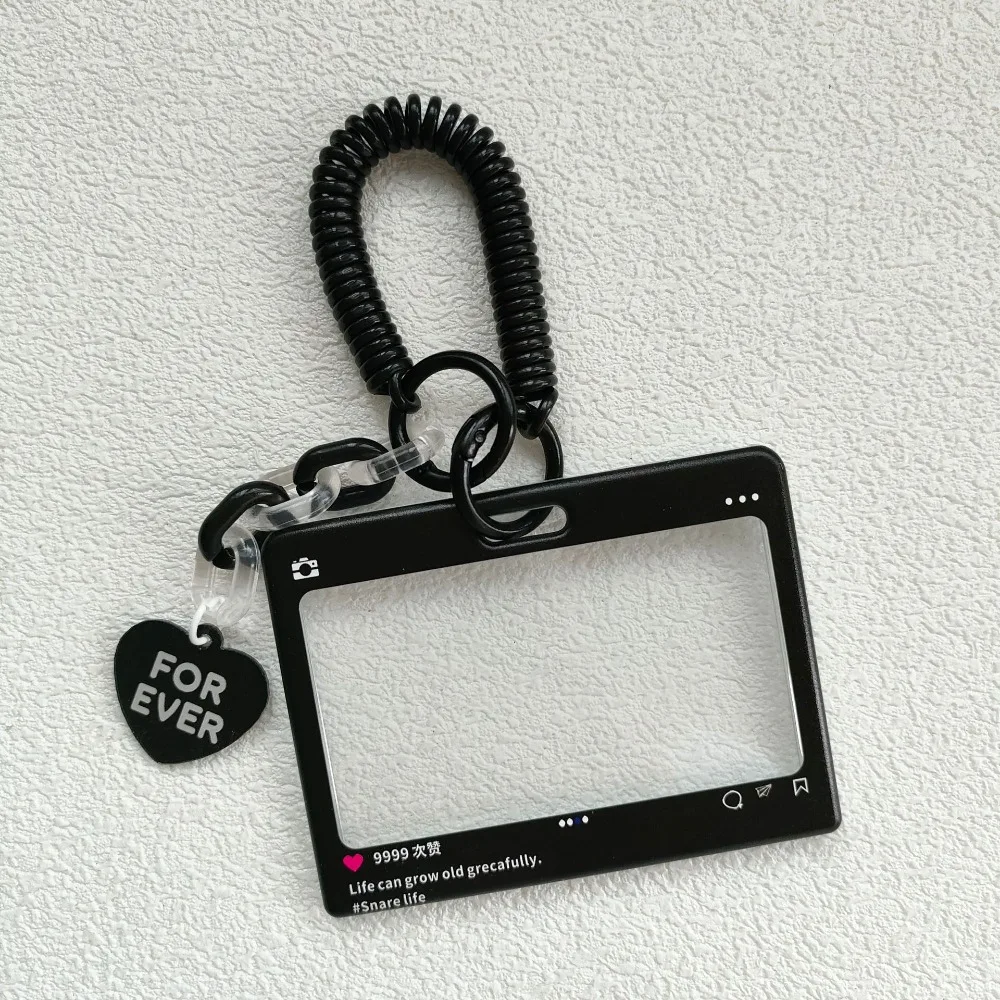 

Cute Cartoon Style Card Covers Double Sided Transparent Credit Card Holder Slide Closure Anti-Lost ID Card Holder