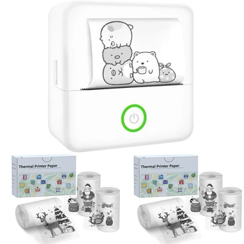 휴대용 잉크젯 스티커 컷 소형 포켓 열전사 미니 프린터, 어린이용 DIY 사진 인쇄, 크리스마스 할로윈, 57mm 