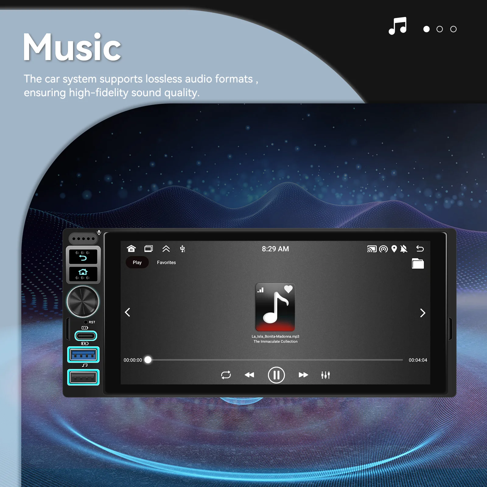 Podofo Android 6,9'' 1 DIN CarPlay Auto-Multimediaplayer Android Auto GPS-Navigation Intelligenter Auto-Player mit Mirror Link – Detail 9