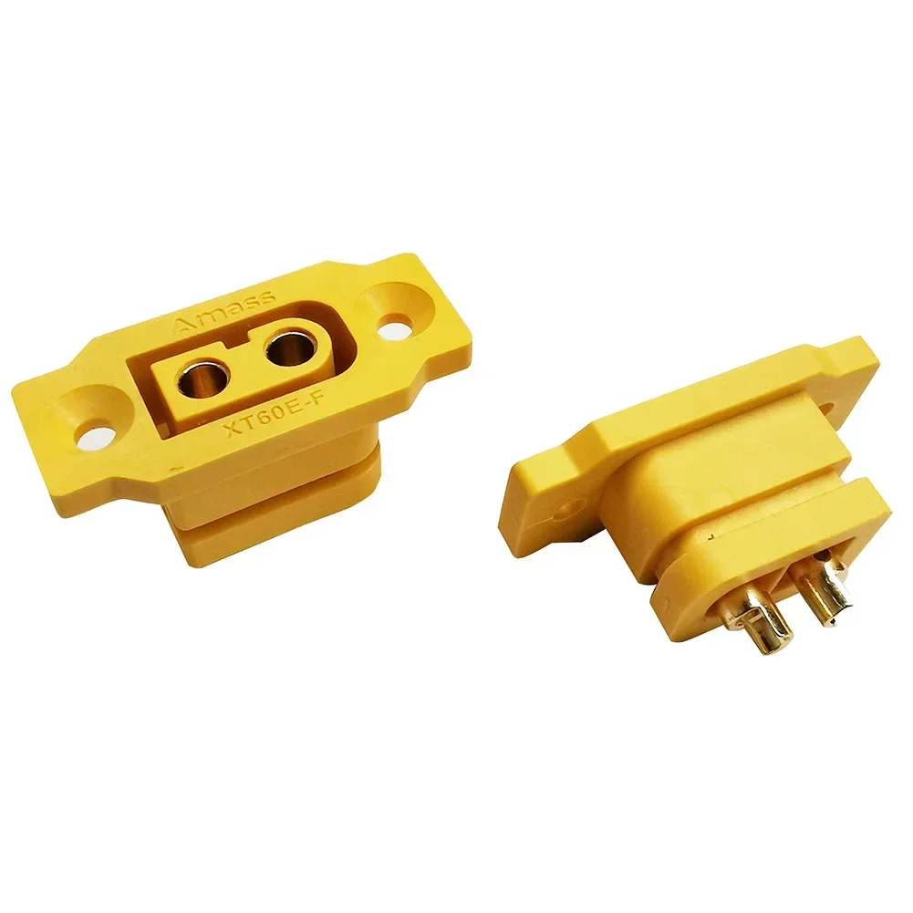 Amass XT60E-F Female Plug Large Current Gold/Brass Ni Plated Connector Power Battery Connecting Adapter for DIY RC Electric Car