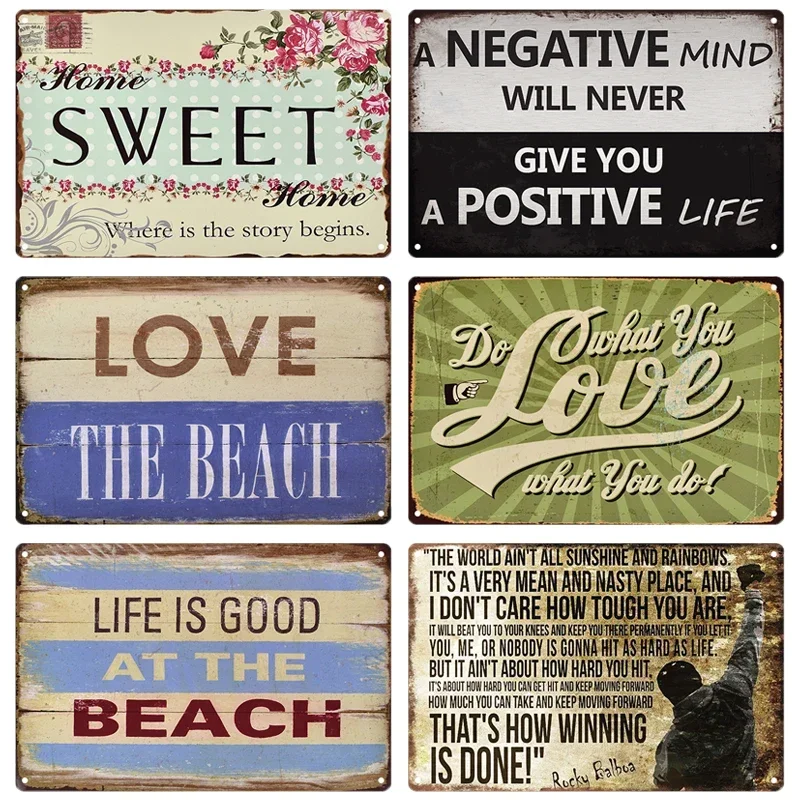 Retro Life Love Family Sentence Slogan Metal Tin Sign Vintage Metal Plaque Metal Wall Poster For Home Shop CoffeeWall Decor