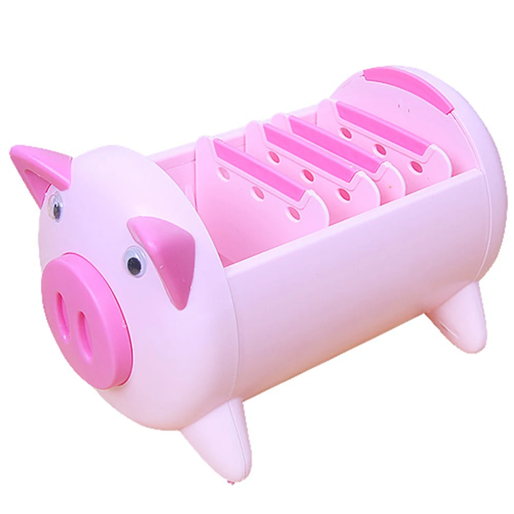 

Creative Pig Desktop Storage Box Organizer For Mobile Phone Remote Controller Home Office Desk Holder With 4 Adjustable