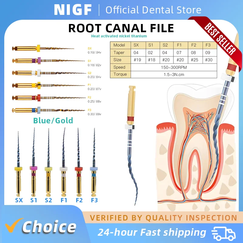 Dental SX-F3 Blue Files Nitinol Rotary Universal Engine Endodontic Anti-Fatigue Constant Needle Dentistry Root Canal Material