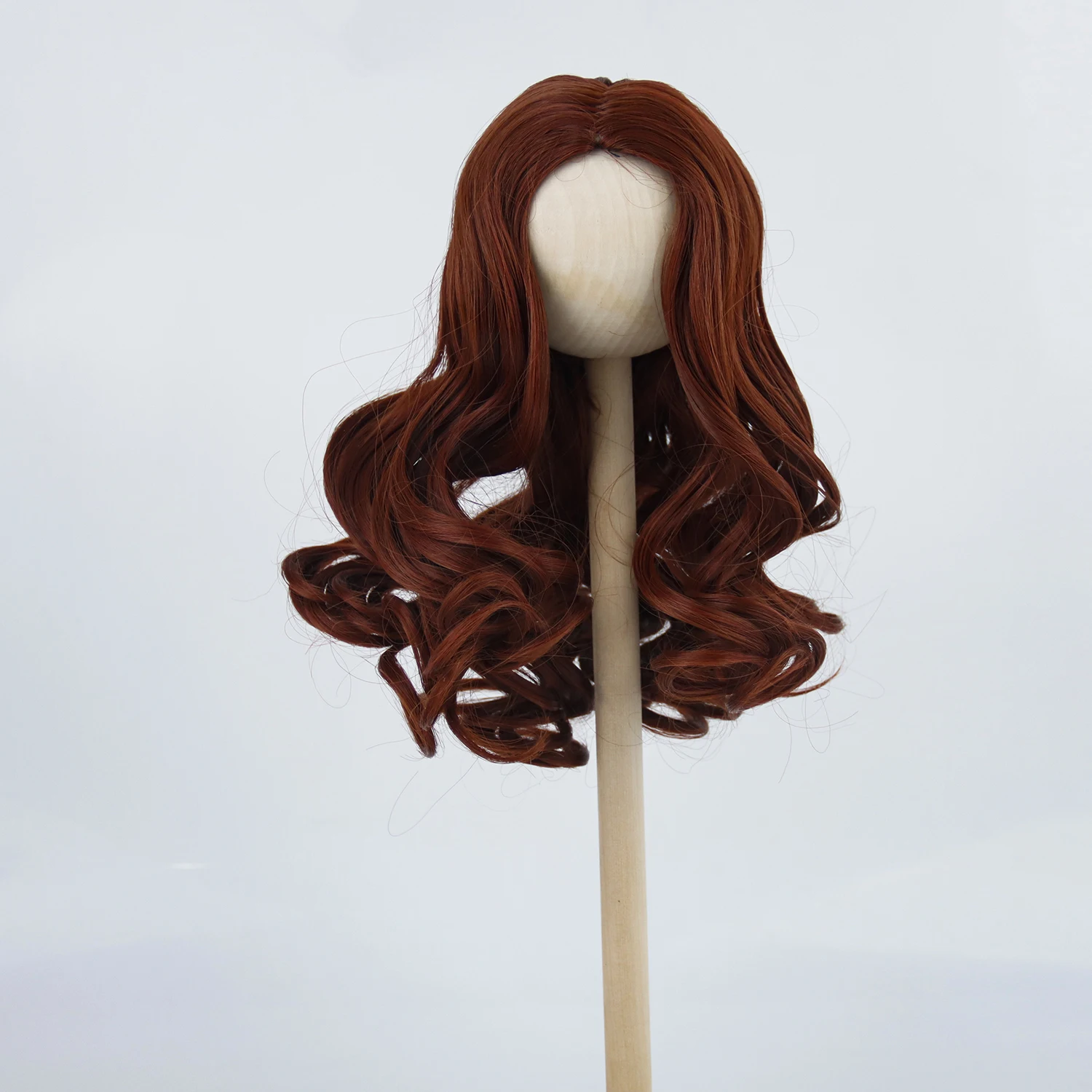 

Blythes Doll Wig 9-10inch 25CM Long Bangs Curly Brown Heat Resistant Wire Hair Wig for Blyth Natural Color Doll Accessories