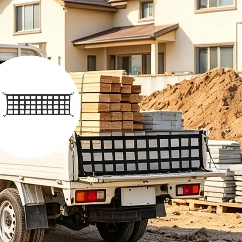 M76E starkes Heckklappen-Gepäcknetz, 60 Zoll breit, Upgrades, passend für die meisten LKWs und SUVs – Detail 4