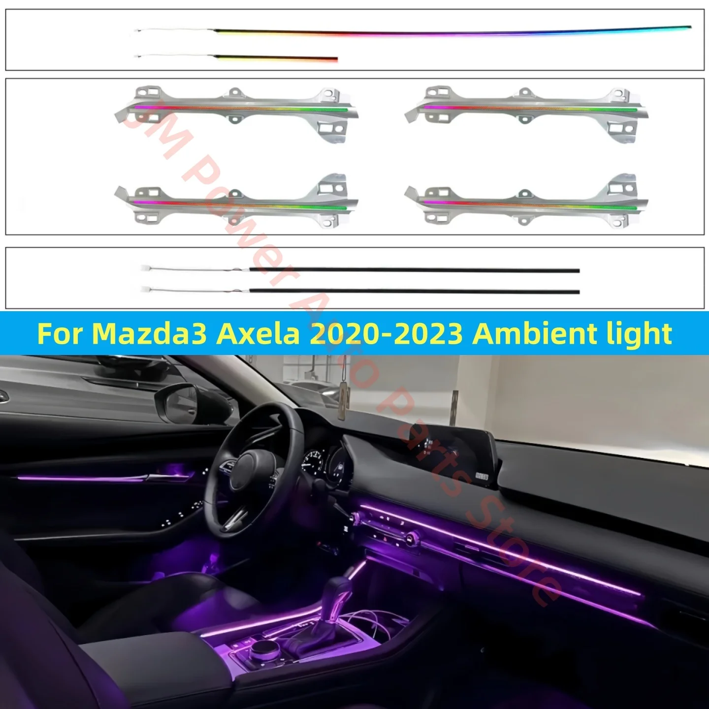 For Mazda3 Axela RHD Ambient Light Automotive Interior Lighting Upgrade car  accessories Luminous trim strips Atmosphere lamp