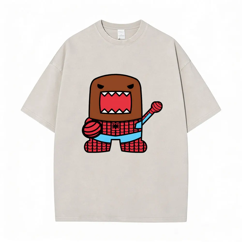 

Washed Vintage Domo Kun Funny Meme Graphic T Shirt Men's Women Cotton Casual T-Shirts O-Neck Short Sleeve Tops Oversized T-shirt