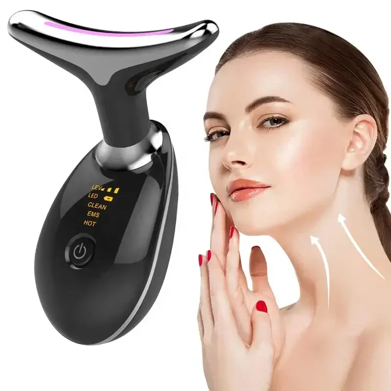 

7 Colors LED Photon Therapy Skin Tighten Reduce Double Chin Anti Wrinkle Remove Skin Care Tools Neck Face Beauty Device