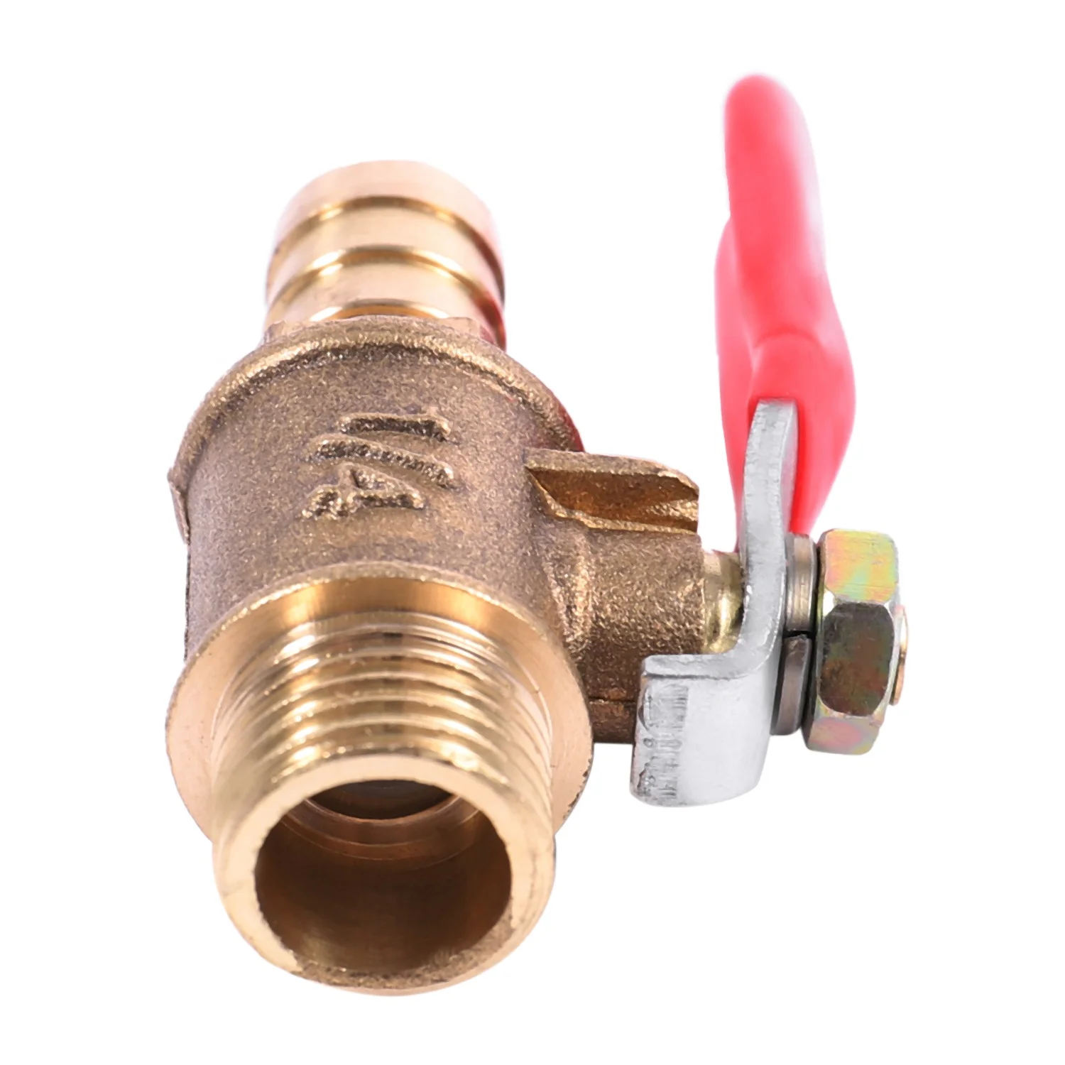 10mm x 1/4 inch PT Male Thread Full Port Lever Handle Hose Barb Brass Ball Valve