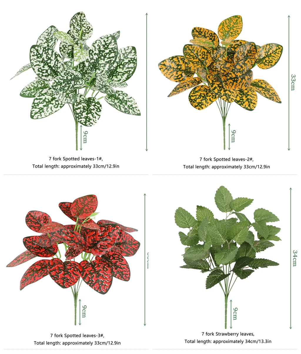 Artificial plants Strawberry Spotted leaves bouquets indoor outdoor garden decoration hotel plant wall Prop flowers