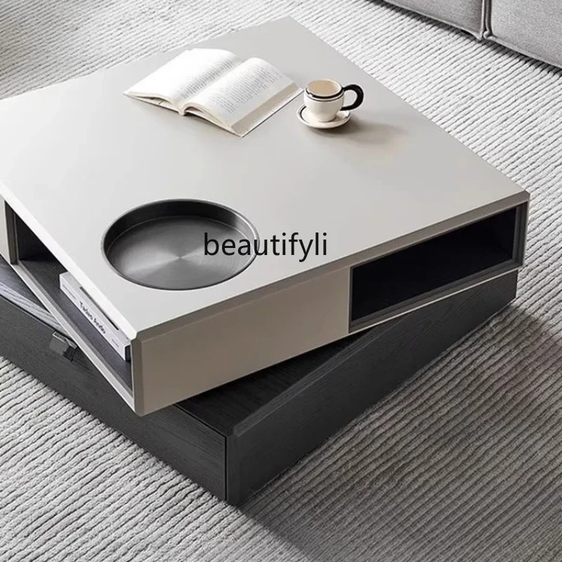 

FItalian minimalist style square coffee table household living room oval coffee table modern small apartment high sense