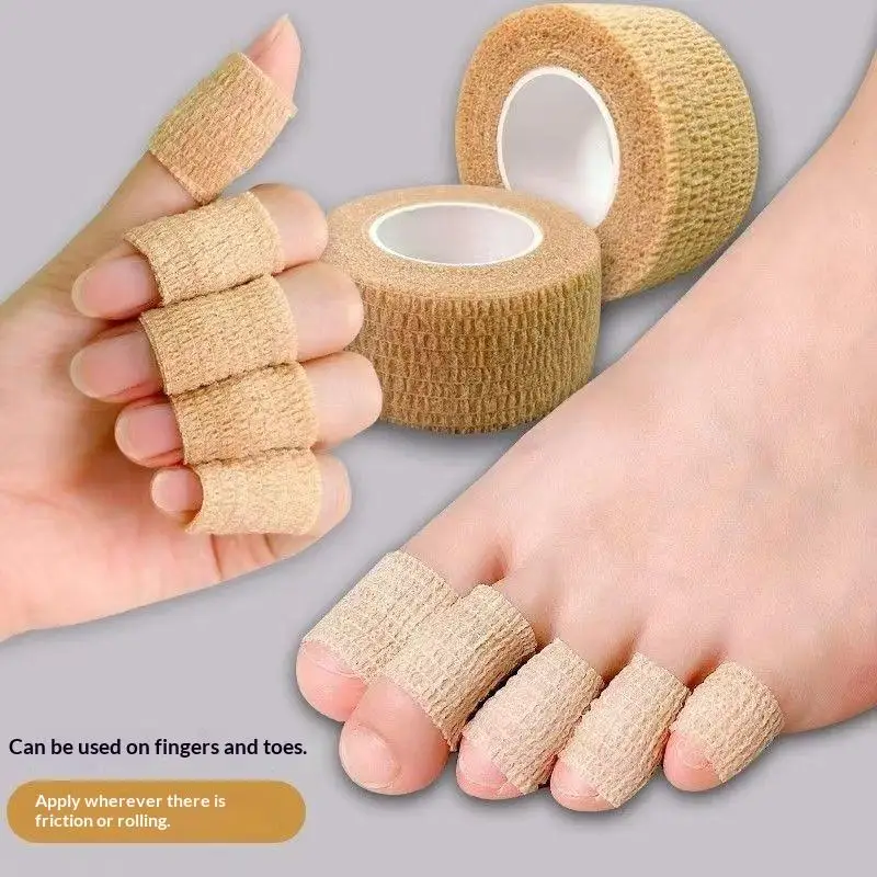 Portable 5 Pcs Sports Self Adhesive Elastic Bandage Non Woven Soft Wraps for Wrist Finger Leg Travel First Aid Use