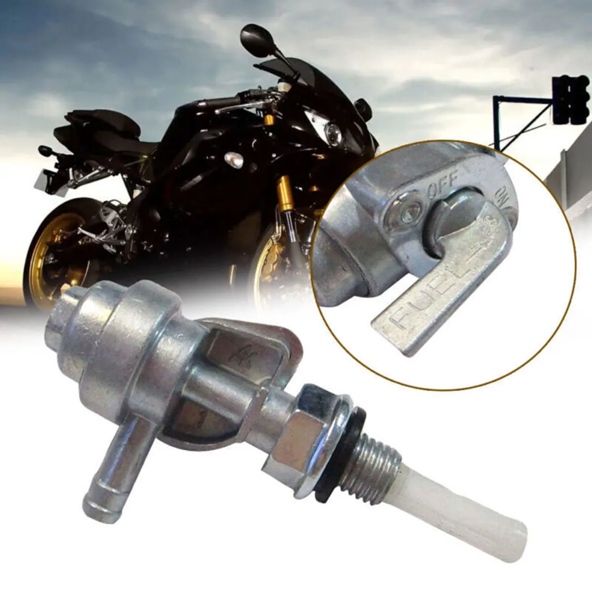 

2Pcs M10x1.25 Motorcycle Gas Tank Fuel Switch Shut Off Valve Pump Tap Petcock Generator Oil Tank Taps Gas Engine Tank 1/4" Hose