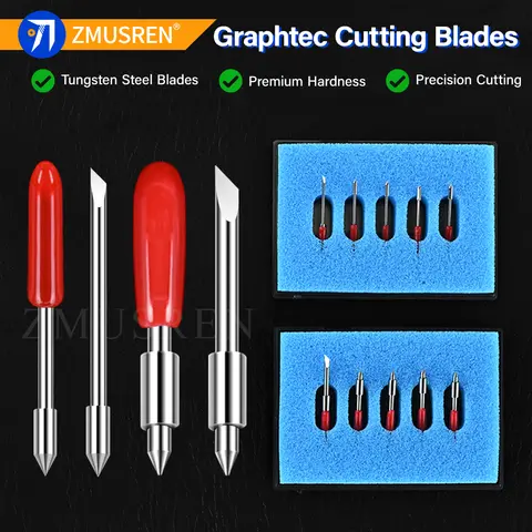 25PCS/5Boxes Graphtec Plotter Knife CB15U CB09U Blade Holder 45 Degree Blades CE5000 CE6000 CE7000 Cemented Carbide Blade