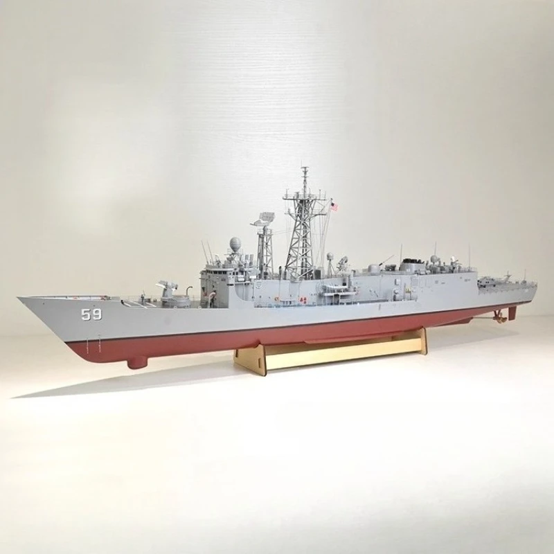 

US Navy Perry FFG7 Frigate RC Ship Model 1/100 Fiberglass Hull Simulation Finished Warship Electric RC Toy Adult Collection Gift