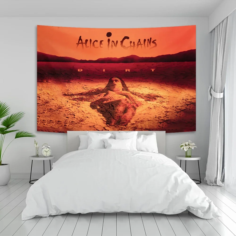 

90×150cm Alice In Chains Poster Classic Band Tapestry Painting Wall Art Bar Cafe Bedroom Home Decor