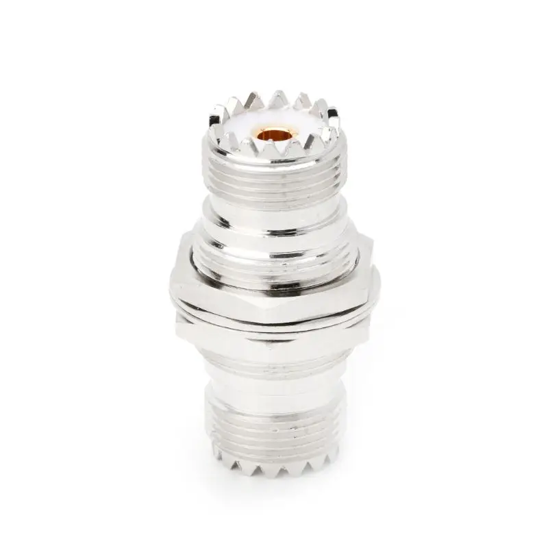 UHF SO239 Female Nut To Female Jack Nut Panel Mount Adapter Connector
