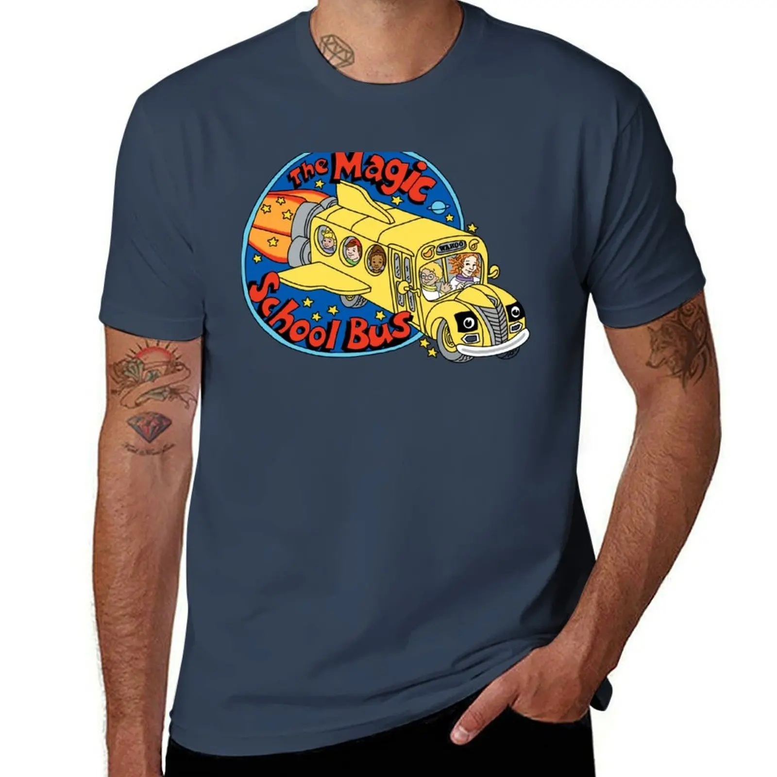 

Magic School Bus sticker T-Shirt t shirt man plain graphic t shirts for man T-Shirt