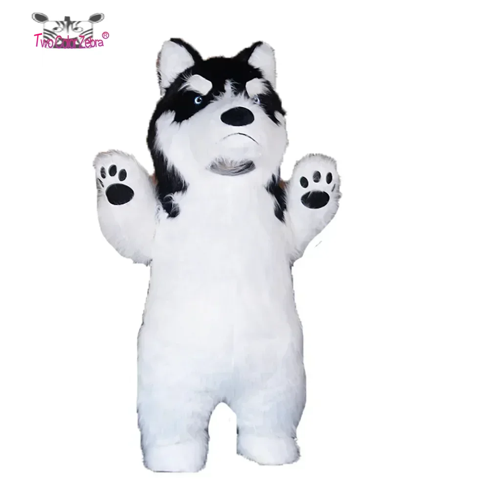 2.6m Realistic Giant Husky Dog Mascot Inflatable Garment Adult Full Wearable Walking Funny Costumes for The Christmas Carnival