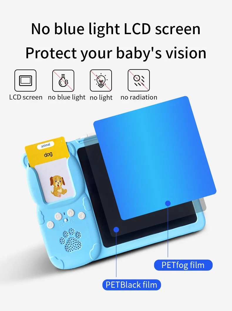 2 in 1 Talking Flash Cards Early Educational Toys LCD Writing Tablet Drawing Board Toys Preschool Learning Machine Gift