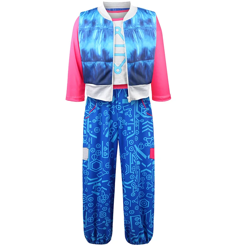 

Halloween Cosplay Costume Zombies Boys Girls' Costume Blue Vest+T-Shirt+Pants 3pcs Sets For Children Carnival Birthday Costume