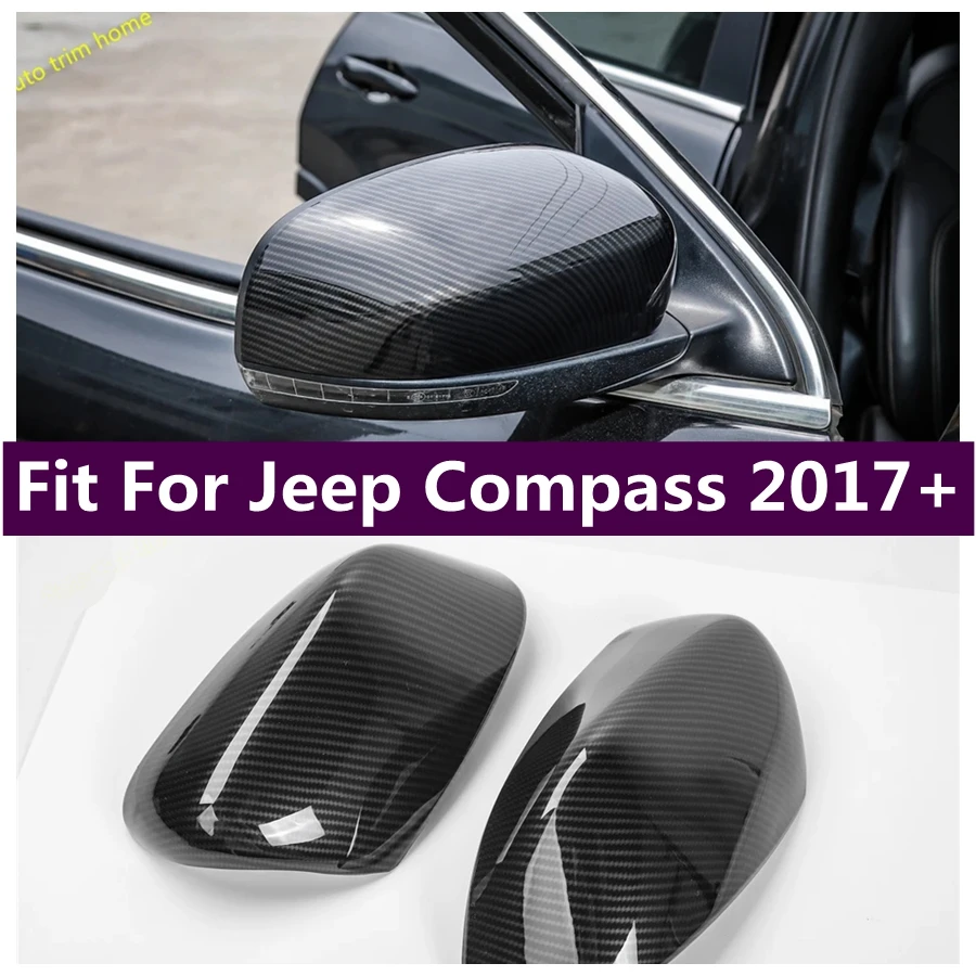 

ABS Outside Door Rearview Mirror Decoration Protector Shell Cover Housing Trim Fit For Jeep Compass 2017 - 2024 Car Accessories