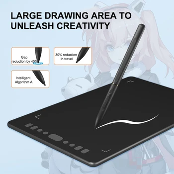 Tablet pen tablet for drawing and graphics with pen 6 inch graphic 10 keys digital drawing tablet