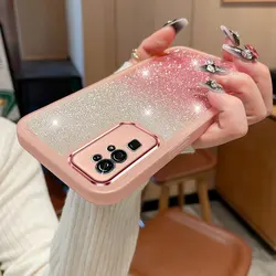 Honor 30 Case,Luxury Glitter Lens Protection Phone Case For Huawei Honor 30 premium V20 V30 Pro Plus 30s 90 Lite Case Silicone