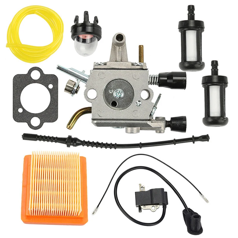 Carburetor Ignition Coil Air Filter For Stihl FS120 FS200 FS250 Trimmer Cutter
