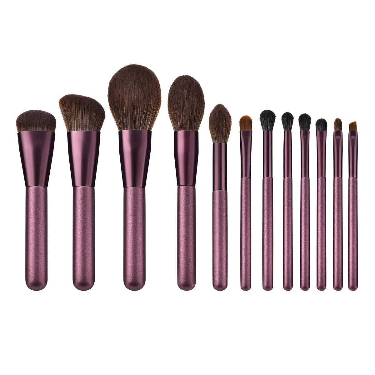 

12Pcs Makeup Brush Set Professional Cosmetics Nylon Bristles Wooden Handle Daily Use Gift for Women T-12-063 Makeup Set