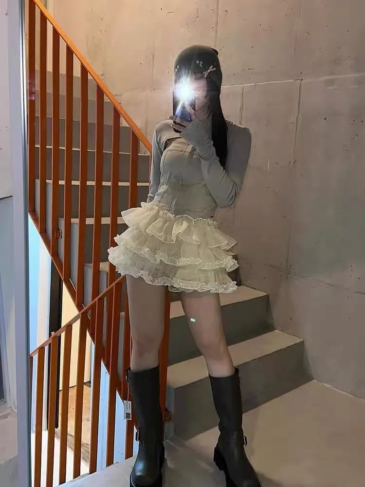 Pumpkin Shaped Multi-Layer Fluffy Skirt Support Lolita Dog Short JK Bottom Safety Pants Cute Anti-Light Base Layer Pants