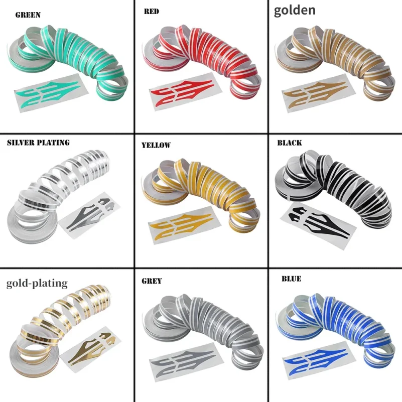 2 Rolls Multicolor Double Line Pin Stripe Tape Car Body Vinyl Striping Decal Auto Exterior Styling Sticker