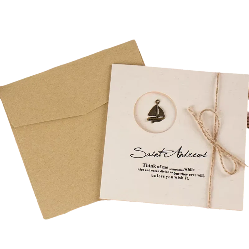 

3/10PCS Creative Retro Love Letter Greeting Cards Blank inside Envelope for Thanksgiving Birthday Wedding Valentine's Day