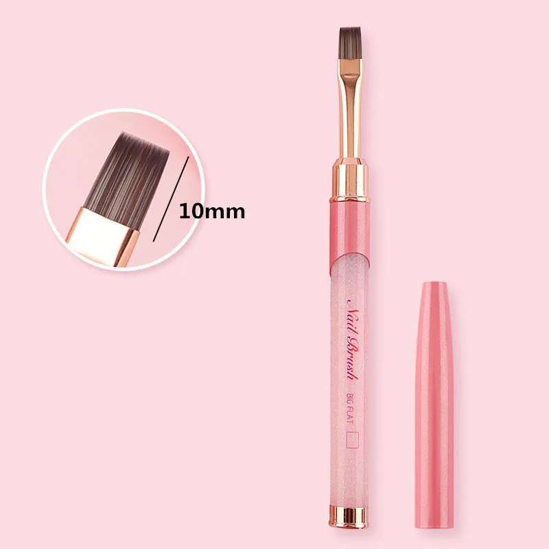 ชุดแปรงทำเล็บสีชมพู 6 แบบ สำหรับเพ้นท์เล็บลายเส้น คริสตัล อะคริลิค ปากกาเขียนเส้นบาง อุปกรณ์ทำเล็บเจลยูวี