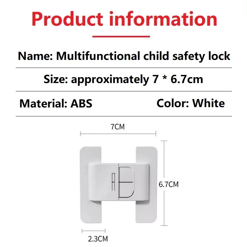 5pcs Universal Refrigerator Lock Household Refrigerator Door Closer Multi-function Cabinet Door Lock House Security Protection
