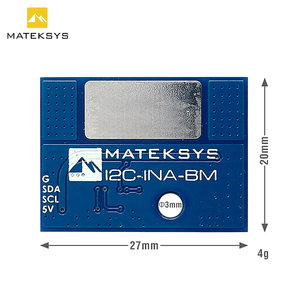 MATEK MATEKSYS MONITOR di alimentazione I2C ULTRA-preciso, I2C-INA-BM corrente 0 ~ 204.8A, tensione 0 ~ 85V, scheda di interfaccia I2C per Drone RC