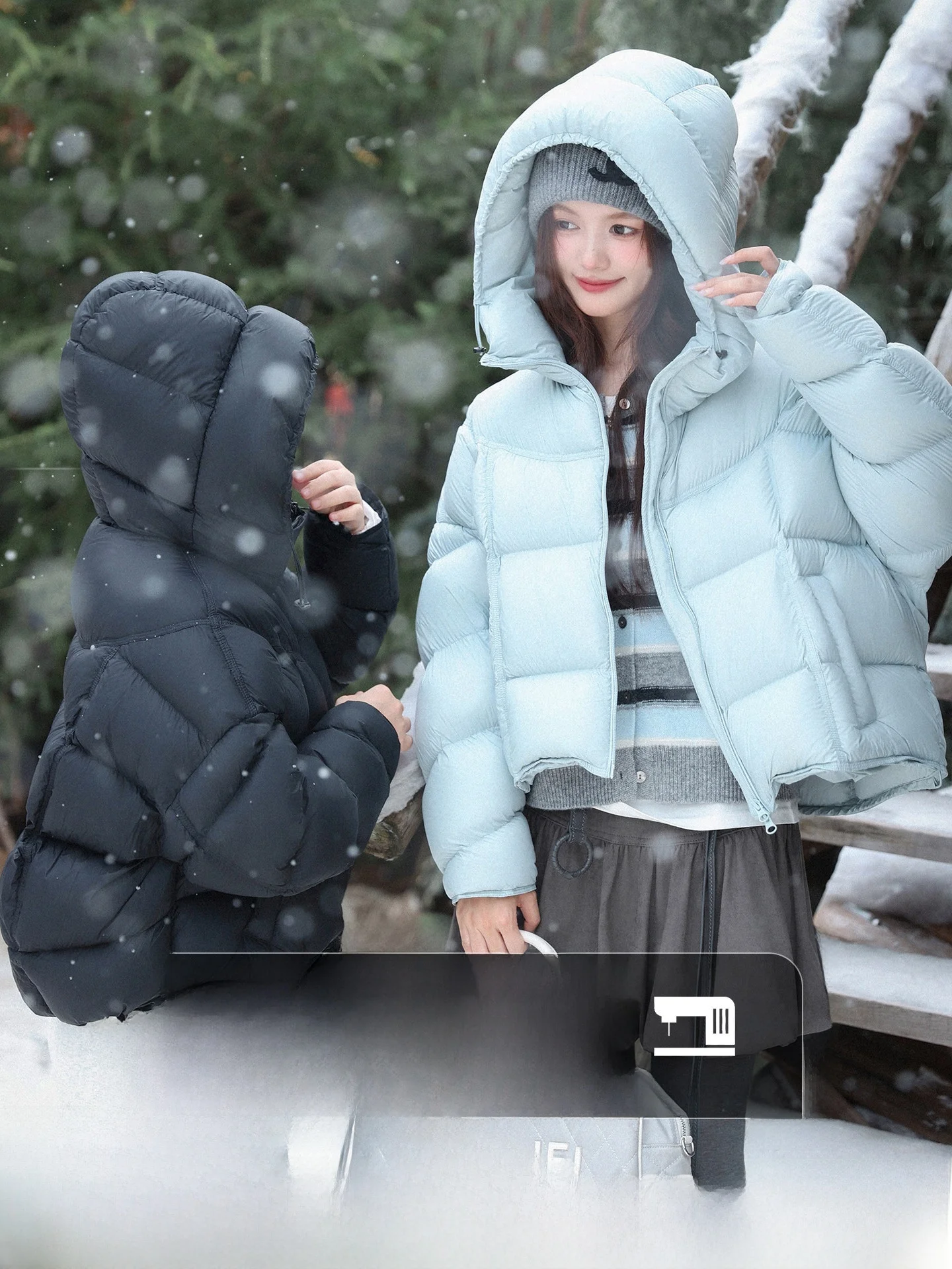 

Peaches Are Ripe 95 White Du down Padded Jaet with Hood ort Lightweight Warm Tee-Proof Autumn Winter New Sle Women'...