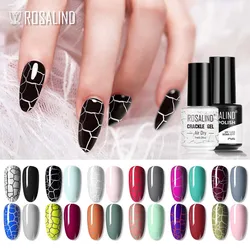 ROSALIND 2PCS/Set Crackle Gel Polish Semi Permanent Cracking Nail Lacquer Air Dry Hybrid Varnishes Nail Art With Top Base Coat