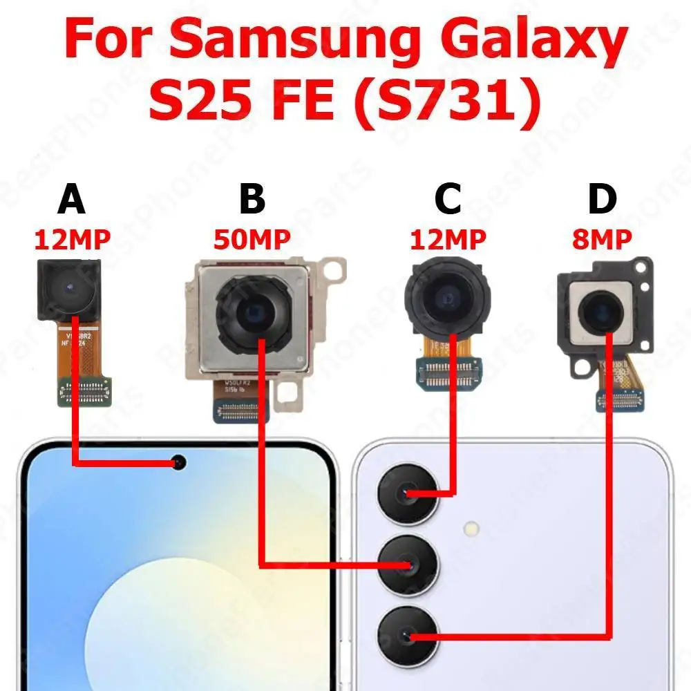 Rear Front Camera For Samsung Galaxy S25 FE S25FE S731 Backs