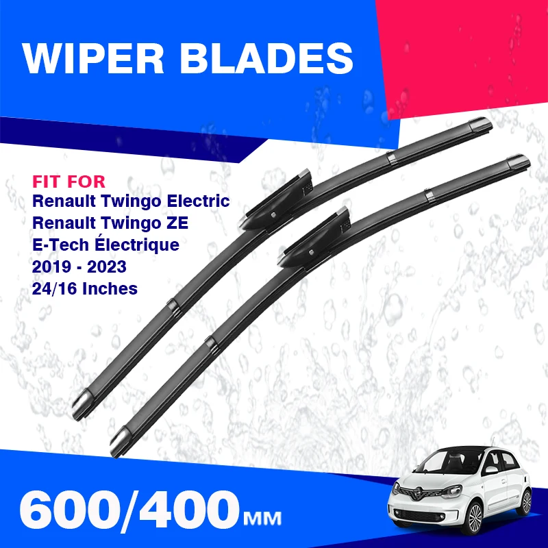 For Renault Twingo Electric ZE E-Tech Electrique 2019 2020 2021 2022 2023 Front Wiper Blades Set Windshield Windscreen Window