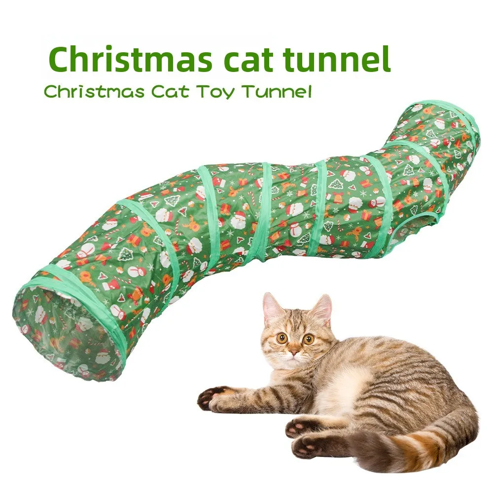 

Новинка 2025 года, хит продаж, рождественский туннель для домашних животных, проход для кошачьих туалетов, встроенный креативный артефакт для кошек, товары для домашних животных