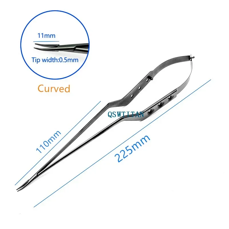 

Держатель микроиглы из нержавеющей стали, черная ручка, микроскопический хирургический держатель иглы, щипцы