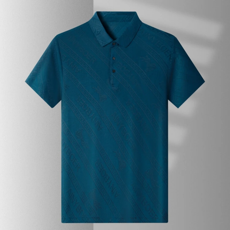 Luxury brand short sleeve men\'s polo shirt summer design fashion jacquard embroidery top breathable casual business T-shirt