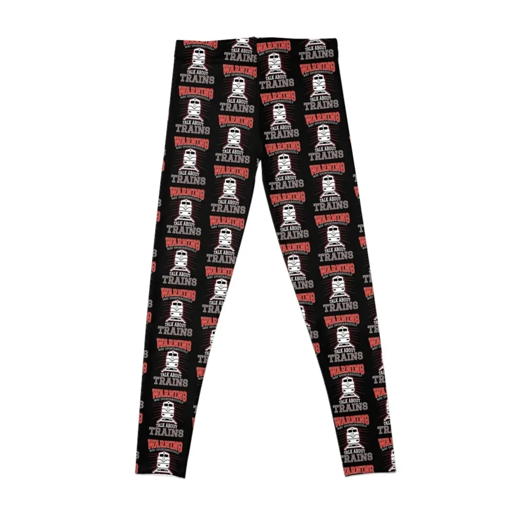 Adult Train design Warning I May Talk About Trains Leggings Women's fitness harem pants Womens Leggings