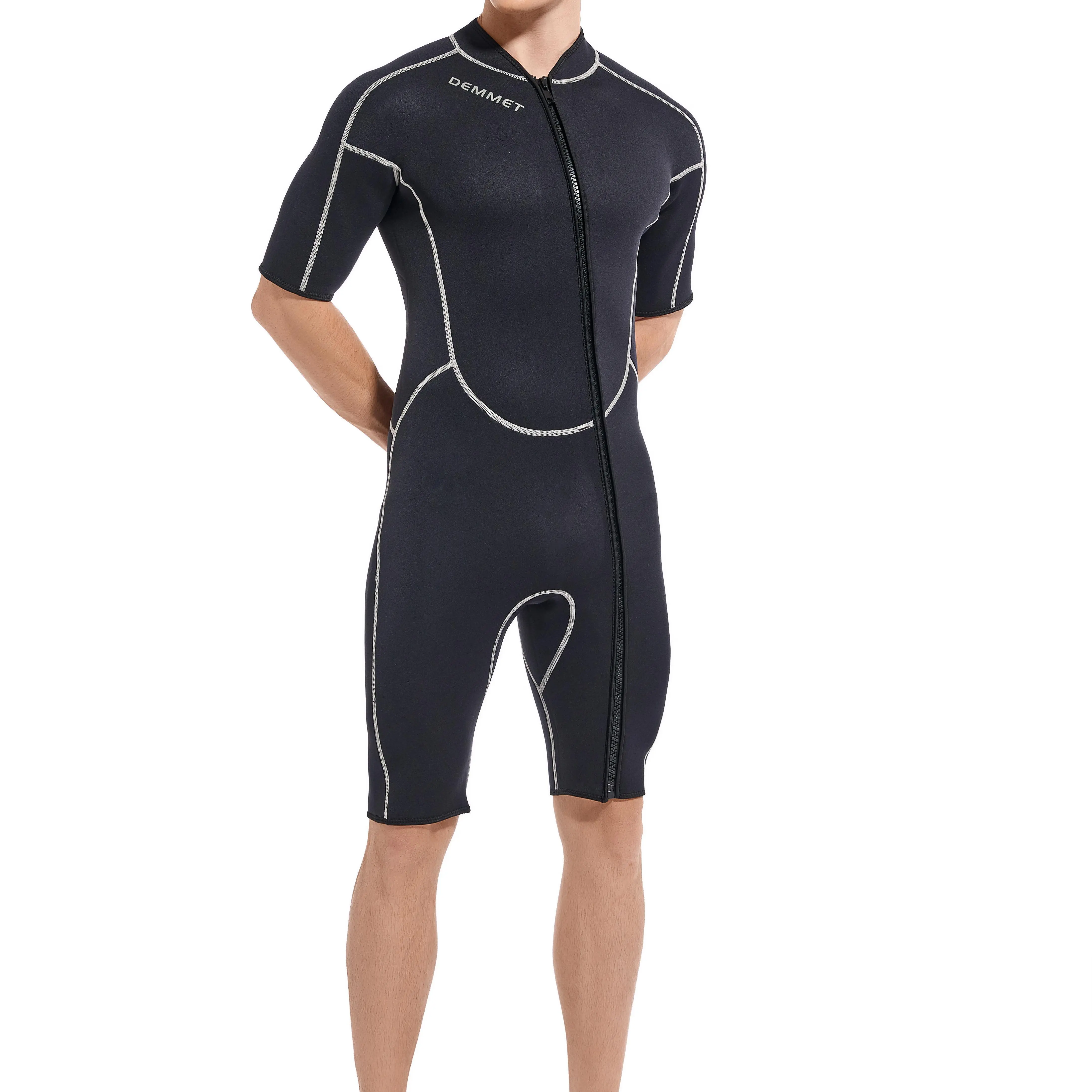 DEMMET Women Men Short Sleeve Wetsuit 1.5mm Neoprene Full Body Wetsuit for Swim Surfing Snorkeling Spearfishing Sailing Water