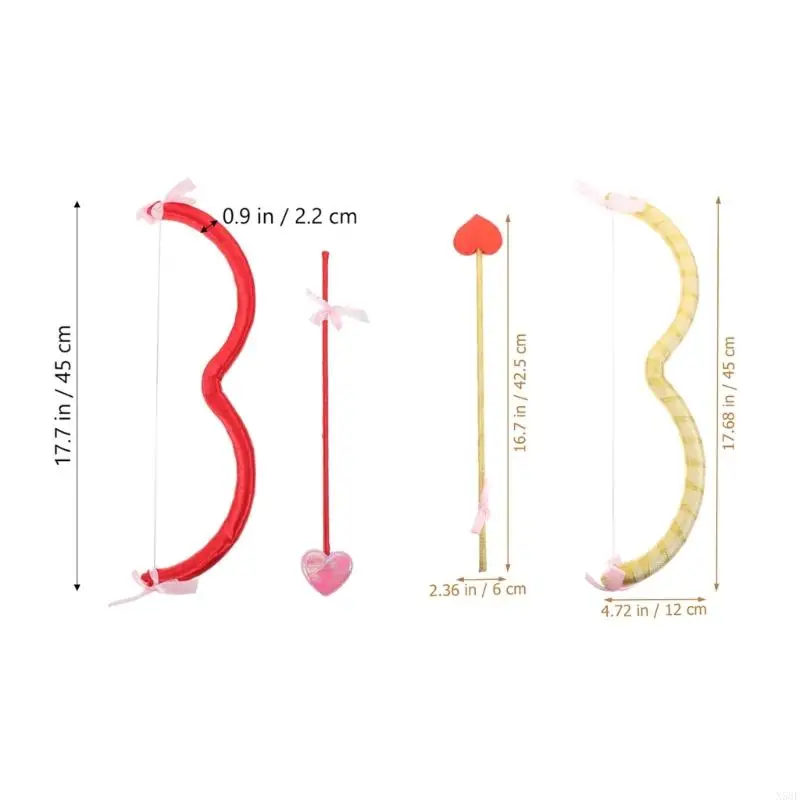 Cupido-Pijl-en-Boog Set Valentijnsdag Cupido-Kostuum Accessoires Kerst Halloween Fotografie Props Cadeau voor Vrouwen