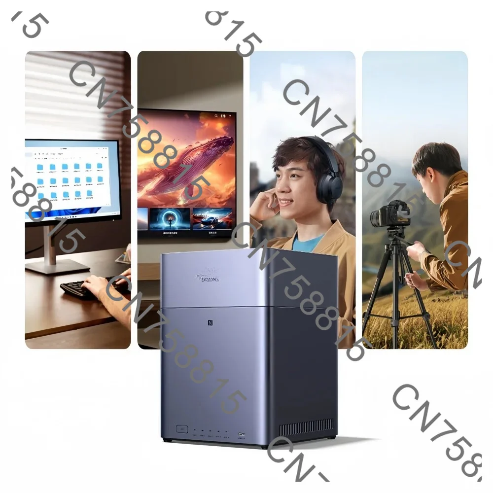 For uGREEN DH4300 Plus Mini Home NAS AI Rockchip Octa Core A55-A76 8GB LPDDR4X 4 Bay SATA HDD SSD NFC RJ45 2.5GbE